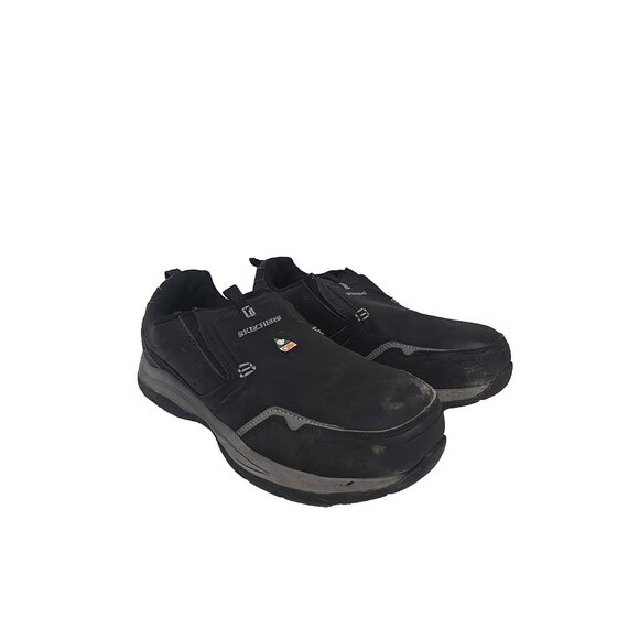 SKECHERS WORK Men's Slip-On Steel Toe Composite Plate Shoes 99999066 Black 9M - Picture 1 of 7